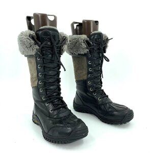 Ugg Adirondack Tall Black Gray Winter Snow Boots Womens Size 7